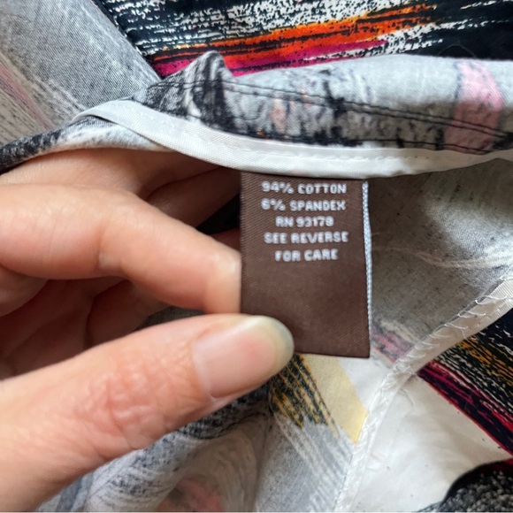 Adrienne Vittadini Multicolor Abstract Trench Belted Jacket Dress Sz 8 - Picture 6 of 10